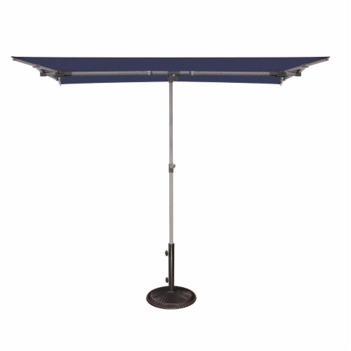 SimplyShade SSBU-5X7RT5T-P034 Capri 4.95 ft. x 6.93 ft. Rectangle Balcony Umbrella Navy Perspective: front