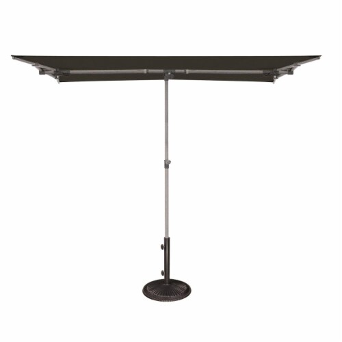 SimplyShade SSBU-5X7RT5T-P090 Capri 4.95 ft. x 6.93 ft. Rectangle Balcony Umbrella Black Perspective: front