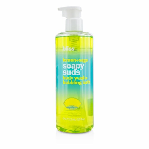 Bliss® Lemon + Sage Soapy Suds Body Wash + Bubbling Bath Soap Perspective: front