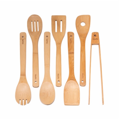 Teak Wooden Utensil Set, 7 piece cooking utensil set