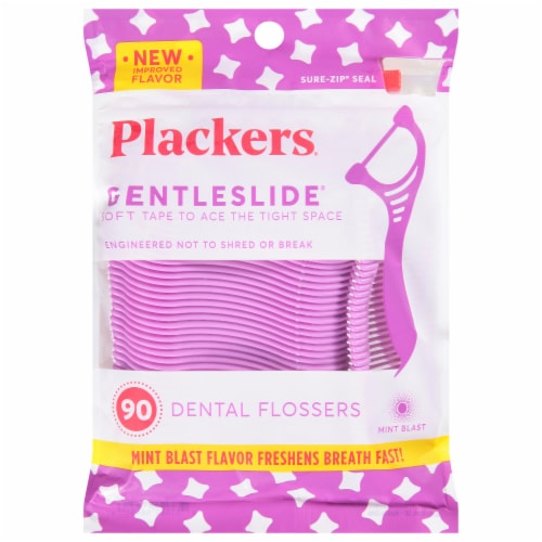 Plackers Mint Gentleslide for Tight Teeth Dental Flossers Perspective: front