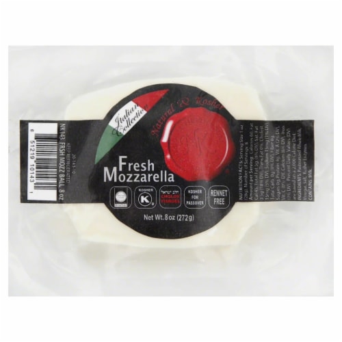Natural & Kosher Italian Collection Mozzarella Cheese Perspective: front