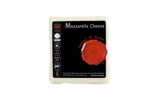 Natural & Kosher Mozzarella Block Cheese Perspective: front