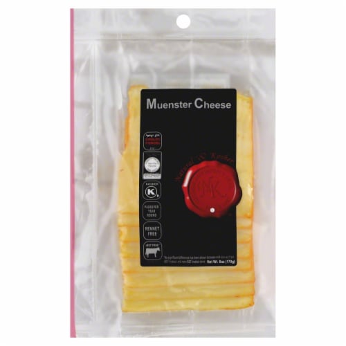 Natural & Kosher Sliced Muenster Cheese Perspective: front