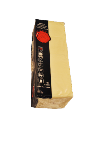 Natural & Kosher White American Sliced Cheese Perspective: front