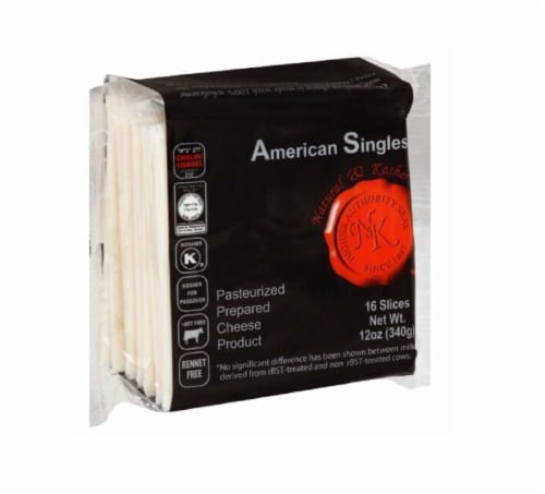 Natural & Kosher White American Singles Slices Perspective: front