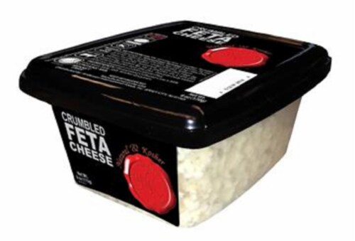 Natural & Kosher Crumbled Feta Cheese Perspective: front