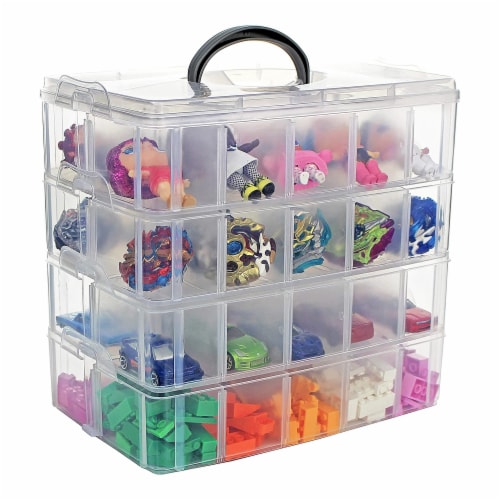 Bins & Things Storage Container with Organizers - 4 Compartments Blue