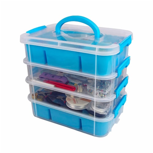 Bins  Things 4 Trays Light Blue Craft Organizers & Storage Box Perspective: front