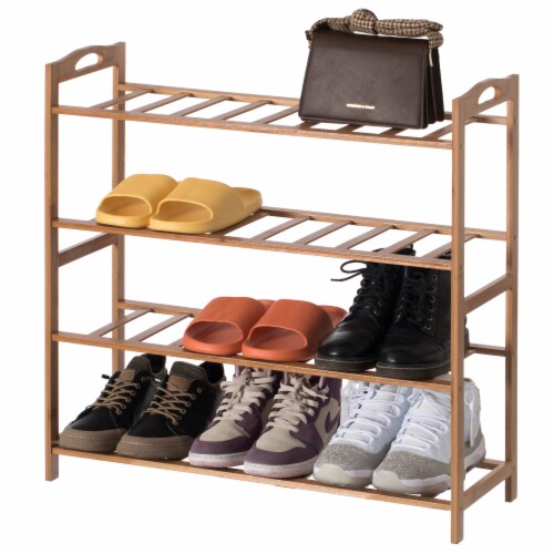 Bamboo Storage Shoe Rack, Free Standing Shoe Organizer Storage Rack 4 tier,  4 tier - City Market