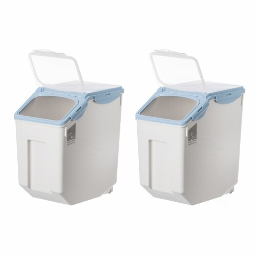 Basicwise QI004138L.2 14.75 x 8.75 x 13 in. Plastic Storage Food Holder Containers with a Mea Perspective: front