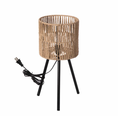 Vintiquewise Woven Designed Bamboo Tripod Floor Lamp with Plug in Cord on and off Switch One Size Smith s Food and Drug