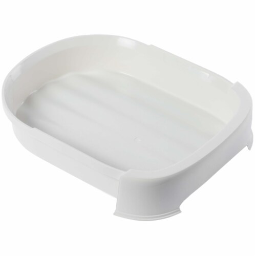 Fully Enclosed Hooded Litter Pan with Front Entry Odor Close Door, Cat Litter Scoop Included Perspective: front
