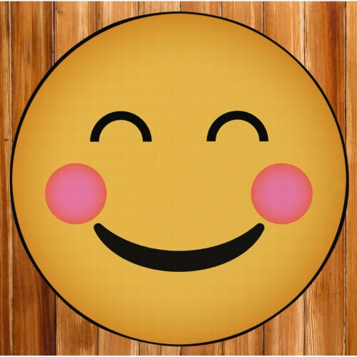 Deerlux Emoji Style Round Funny Smiley Face Kids Area Rug, Happy Emoji Rug  small, small - Kroger