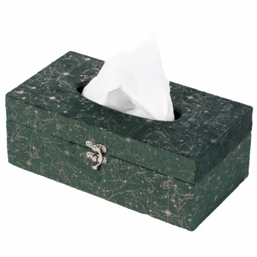 Velvet Modern Paper Facial Tissue Box Holder white rectangle Perspective: front