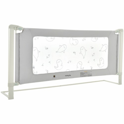 Gymax 59''/70''/79'' Bed Rail Guard for Toddlers Kid w/ Adjustable Height & Safety Lock 79'' Perspective: front