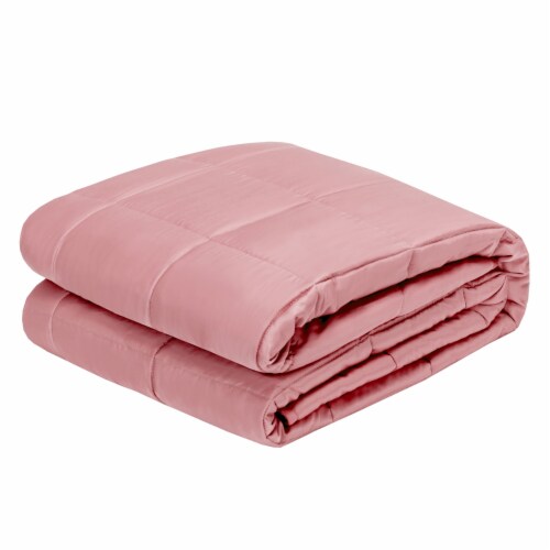 20 lbs 48'' x 72'' Weighted Blanket w/ Bamboo Fabric Cover Blue/Green/Pink Pink Perspective: front