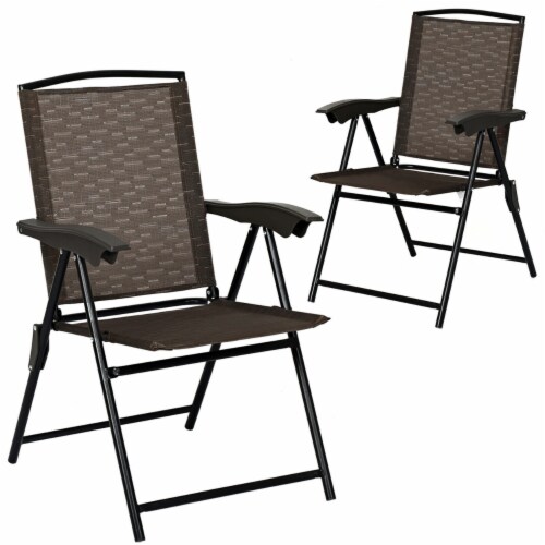 Costway Set of 4 Outdoor Folding Sling Chairs