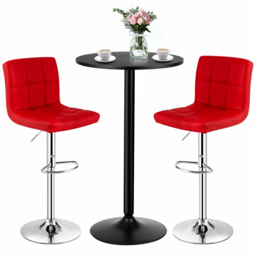 3PCS Pub Table Set 24 Round Bar Table 2 Adjustable Bar Stools Red 1 unit Harris Teeter