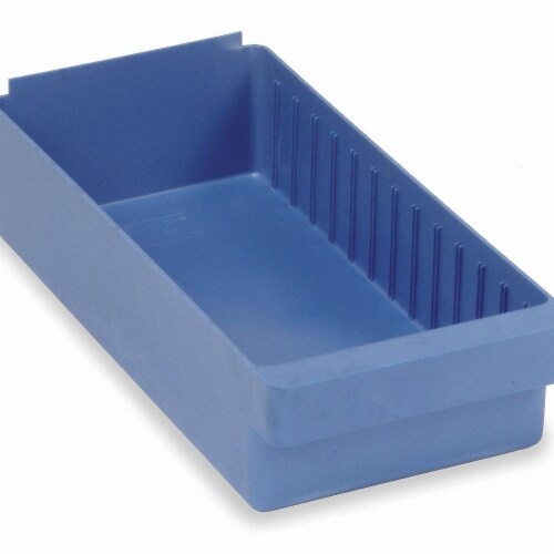 Quantum Storage Systems Drawer Bin,Blue,Polystyrene,4 5/8 in  QED606BL Perspective: front