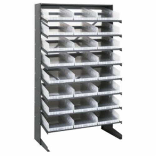 Quantum Storage QPRS-110CL Single Sided Pick Rack with 24 Storage Bins Perspective: front