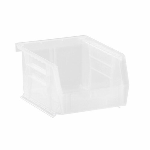 Quantum Storage 5-3/8 in. L x 4-1/8 in. W x 3 in. H Storage Bin Plastic 1 compartment Clear - Perspective: front