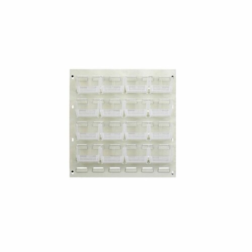 Quantum Storage QLP-1819HC-220-16CL 18 x 19 in. HC Louvered Panel with 16 Clear Bins Perspective: front