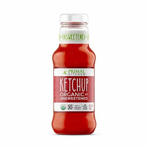 Primal Kitchen - Organic Unsweetened Ketchup - Non-GMO, Vegan - Gluten Free - Paleo Friendly Perspective: front
