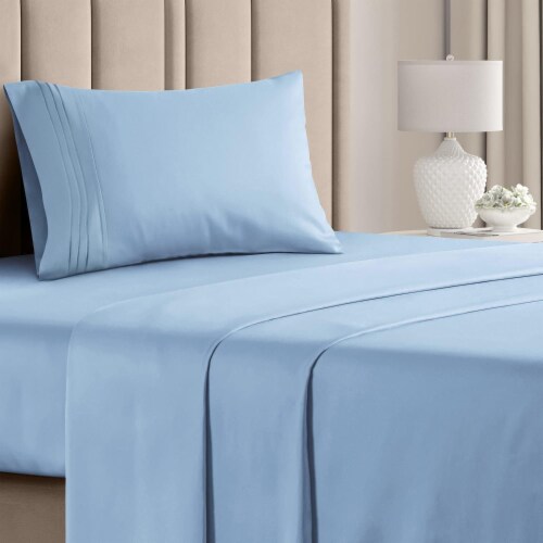 CGK Linens 3 Piece Microfiber Sheet Set - Twin Extra Long - Light Blue