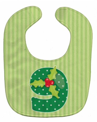 Carolines Treasures BB8695BIB Christmas Month 9 Holly Baby Bib Perspective: front