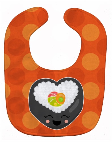 Carolines Treasures BB8801BIB Heart Sushi Roll With Face Baby Bib Perspective: front