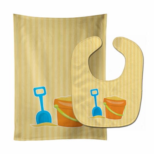 Carolines Treasures BB8642STBU Bucket of Sand Baby Bib & Burp Cloth Perspective: front