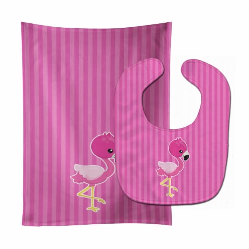 Carolines Treasures BB8766STBU Flamingo No.2 Baby Bib & Burp Cloth Perspective: front