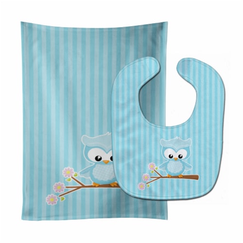 Carolines Treasures BB9048STBU Girl Bird on Branch Baby Bib & Burp Cloth Perspective: front