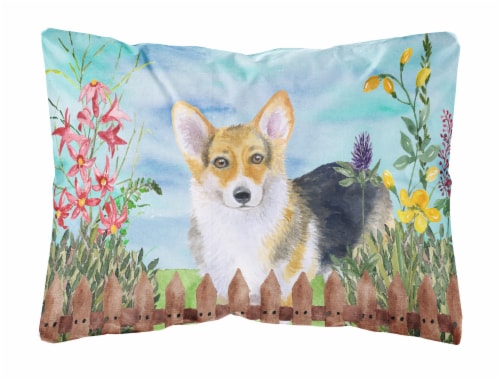 Carolines Treasures CK1204PW1216 Pembroke Corgi Spring Canvas Fabric Decorative Perspective: front