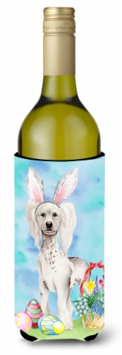 Carolines Treasures  CK1380LITERK Chinese Crested Easter Bunny Wine Bottle Hugge Perspective: front