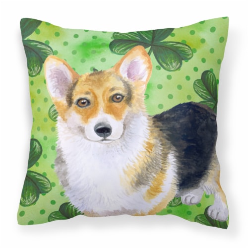 Carolines Treasures  BB9816PW1818 Pembroke Corgi St Patrick's Fabric Decorative Perspective: front