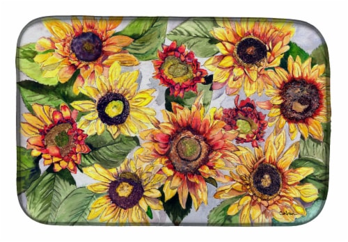 Carolines Treasures 8766DDM Sunflowers Dish Drying Mat Perspective: front