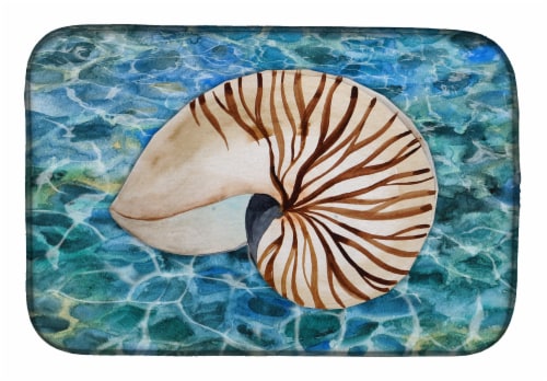 Carolines Treasures BB5368DDM Sea Shell and Water Dish Drying Mat Perspective: front