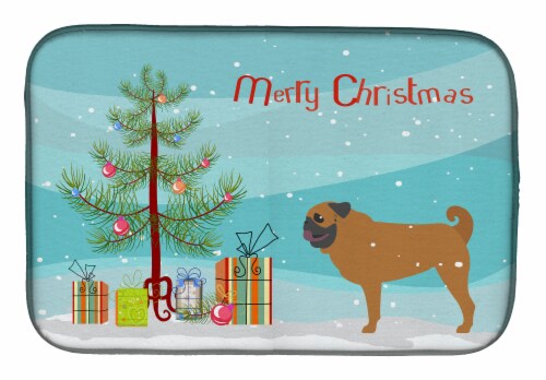 Carolines Treasures Bb2965ddm Pug Merry Christmas Tree Dish Drying Mat 14 X 21 Kroger