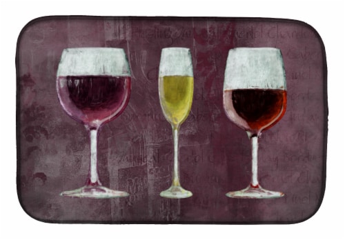 Carolines Treasures SB3073DDM Three Glasses of Wine Purple Dish Drying Mat,  14 x 21 - Fred Meyer