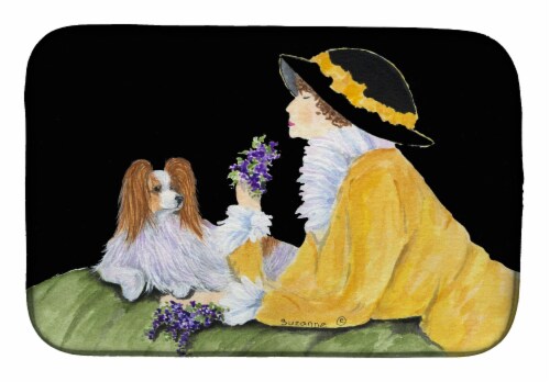 Carolines Treasures SS8633DDM Papillon Dish Drying Mat Perspective: front