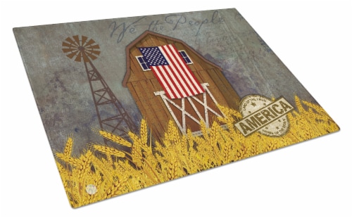 Carolines Treasures VHA3036LCB Patriotic Barn Land of America Glass Cutting Boa Perspective: front