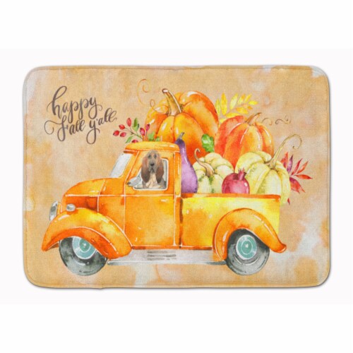 Carolines Treasures CK2609RUG Fall Harvest Bloodhound Machine Washable Memory F Perspective: front