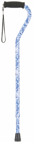 Nova Cane with Offset Handle - Blue Porcelain Perspective: front
