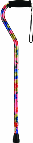 Nova Cane with Offset Handle - Pink Garden Perspective: front