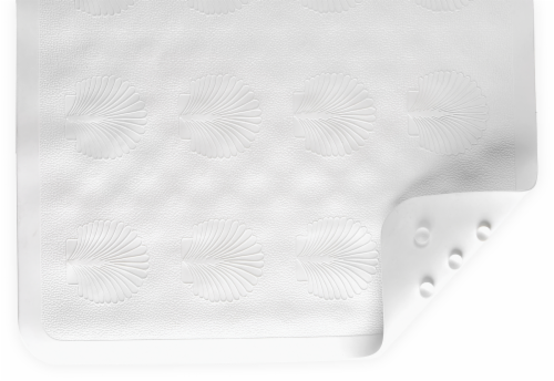 Nova Rubber Bath Mat - White Shell Perspective: front
