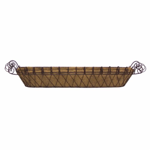 11 In. X 46 In. Metal Large French Window Box With Coco Liner Perspective: front