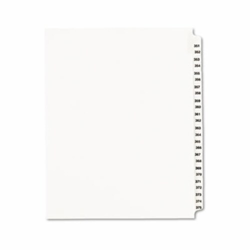 Style Legal Side Tab Divider- Title: 351-375- Letter- White- 1 Set Perspective: front