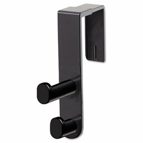 Plastic Coat Hook, 2-Hook, 1.75 x 6.5 x 7.75, Black Plastic Coat Hook, 2-Hook, 1.75 x 6.5 x 7.75, Black